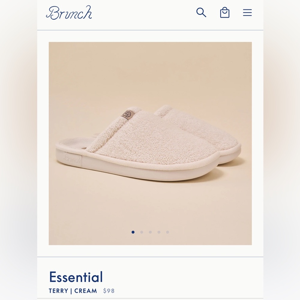 Brunch Essential Slippers in Cream Terry